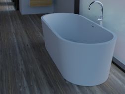 Wanna wolnostojÄca, 1660 x 810 x 580 mm, z Å¼ywicy mineralnej Solid Surface, w kolorze matowym - ELLE